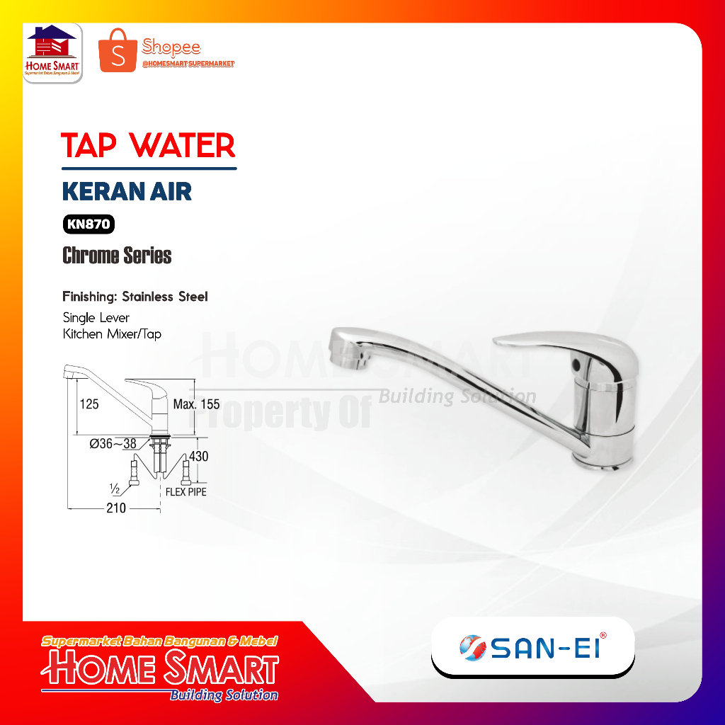 Kran Cuci Piring San-Ei KN 870 Keran Air Dapur Sink Sanei KN870