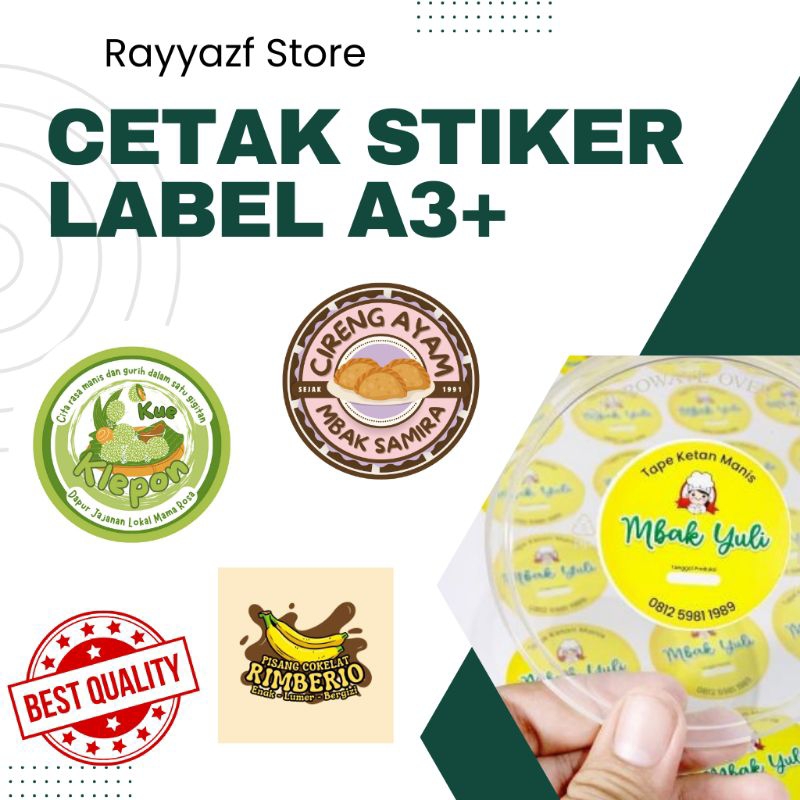 

CETAK STIKER CHROMO A3 MURAH / CETAK STIKER LABEL KEMASAN MAKANAN MINUMAN KUE SNACK ONLINESHOP MURAH