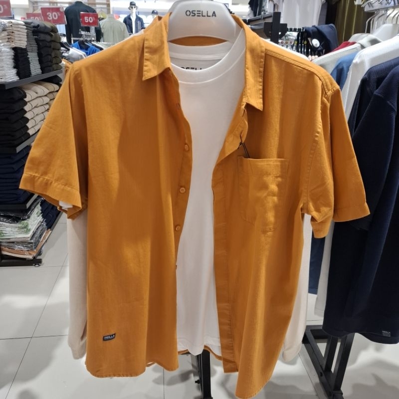 Osella Baju Kemeja Pria Lengan Pendek Polos Original