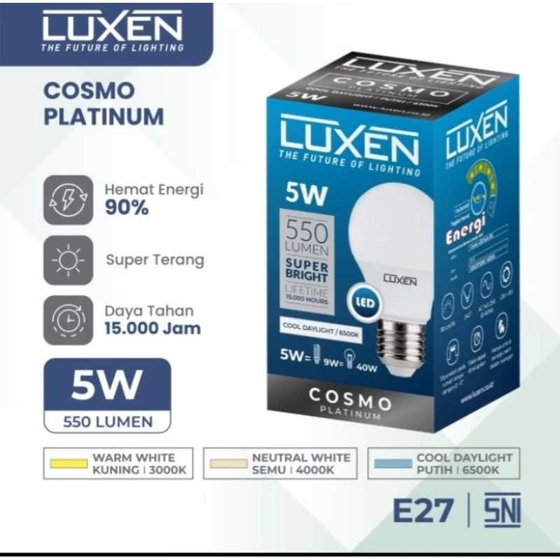 Lampu LED Cosmo Warm Wahite Luxen 5 Watt