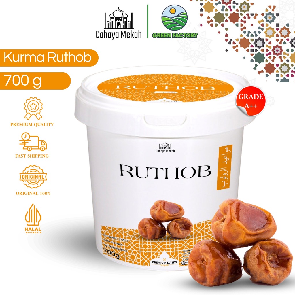 

Cahaya Mekah Kurma Ruthob 700g Kurma Setengah Matang Ruthob Super Premium Dates