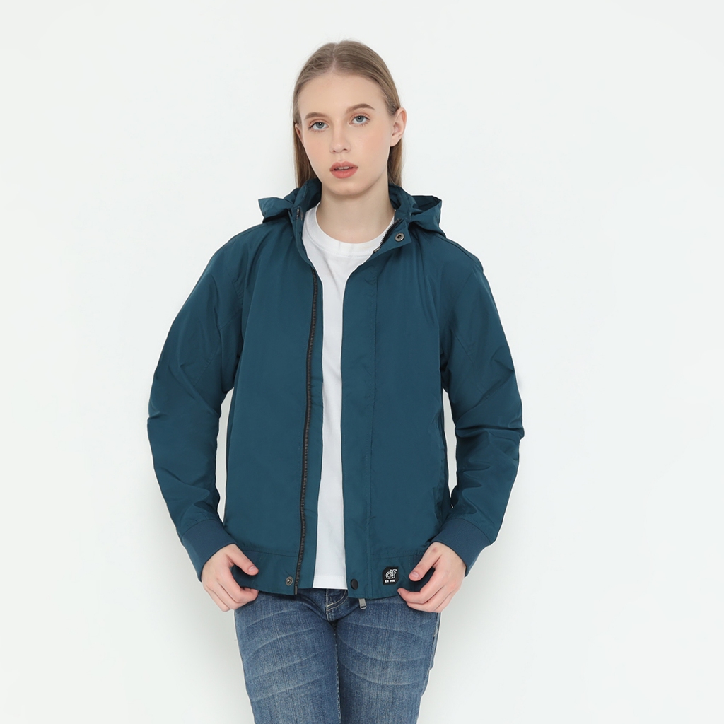 d&f Jaket Parachute Wanita Windbreaker - Turquoise