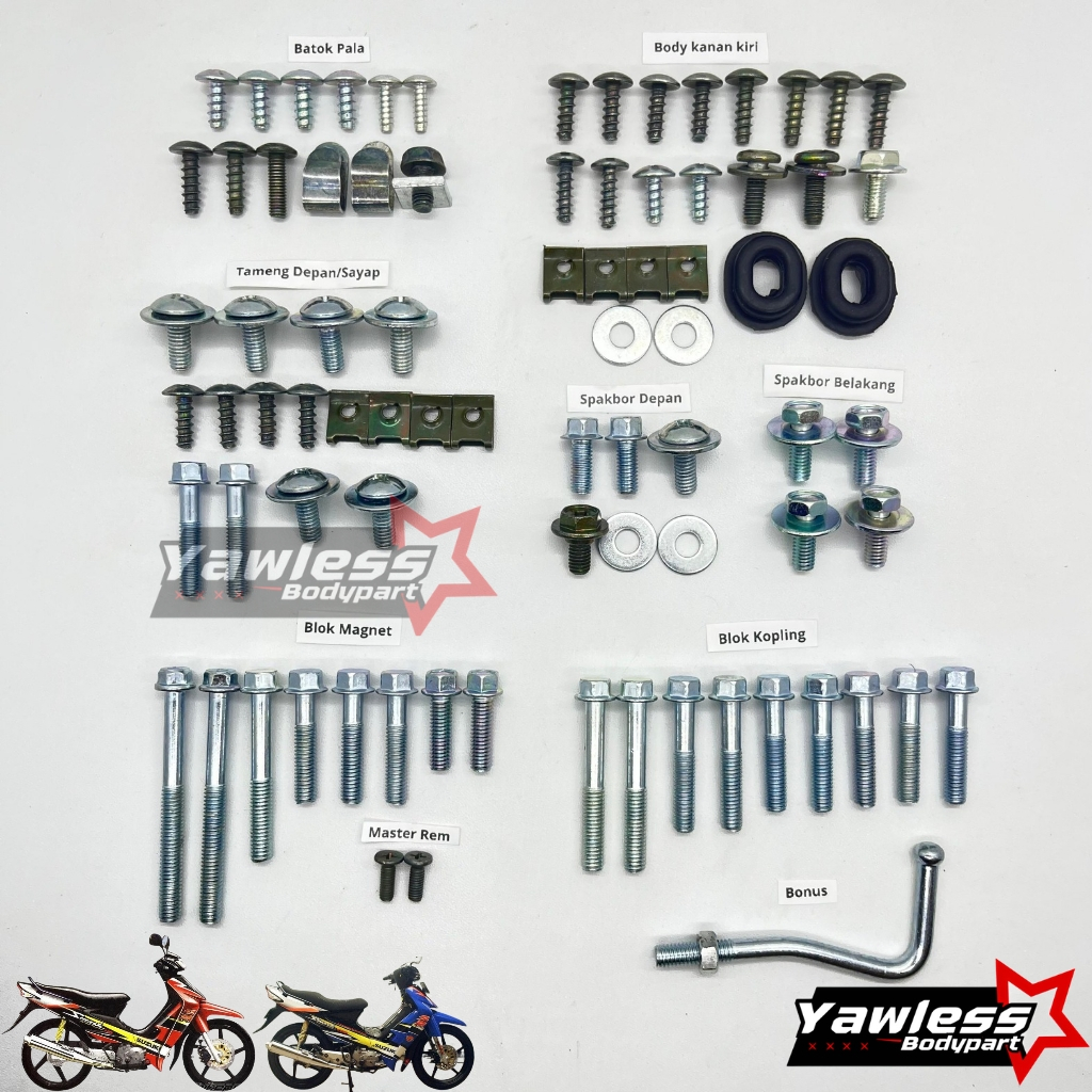 Baut Body smash 110 New lengkap / body smash lama