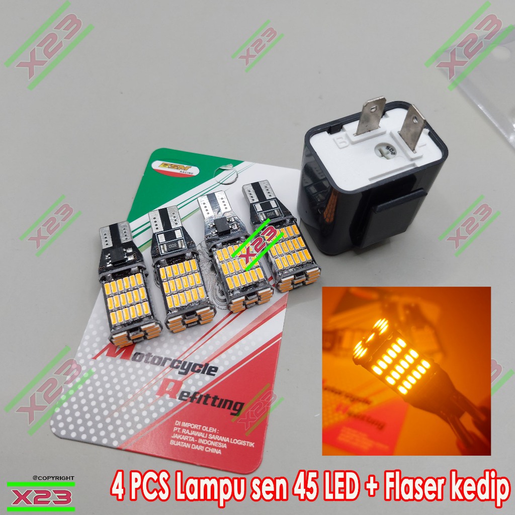 4pcs LAMPU SEN SUPER TERANG 45 TITIK MATA LED PAKET FLASER SEN KEDIP