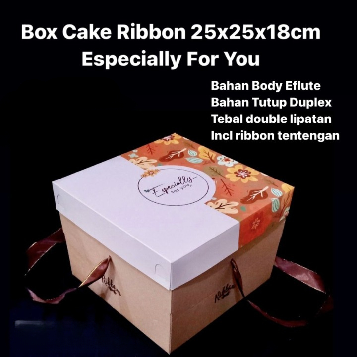 

3 Pcs Box Kotak Packaging 25 x 25 x 18 Cm Dus Toples Cake Box Motif Bunga Kotak Bingkisan Kardus Packing Kue Lebaran