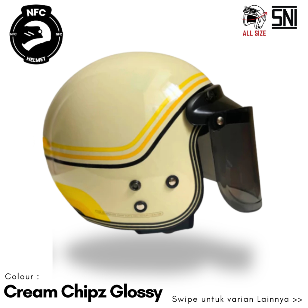 HELM BOGO Classic Motif Wanita SNI /Helm Retro Dewasa Chip