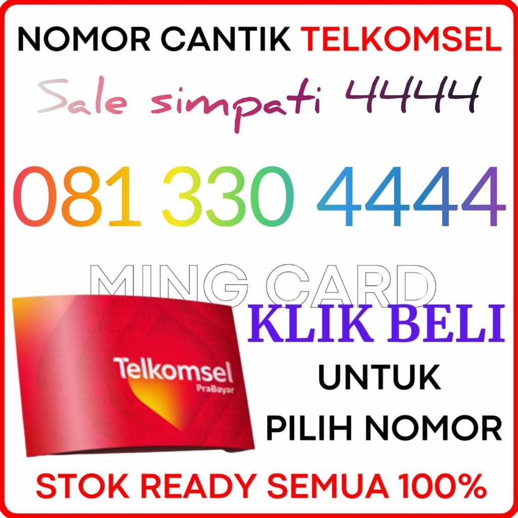 TIPE 4444 SALE - Nomor Cantik Telkomsel 4G/5G Kartu Perdana Simpati telkomsel Prabayar