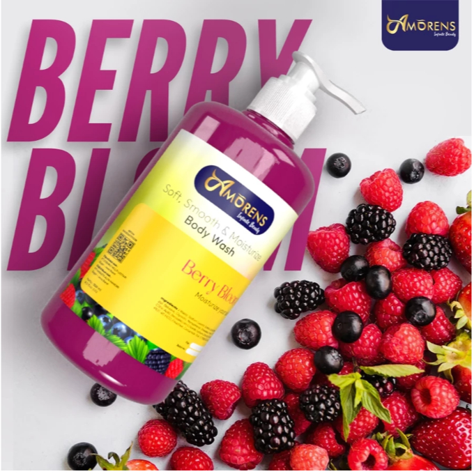 Amorens Body Wash Soft, Smooth, Moisturizing / Sabun Mandi Cair Berry Bloom 500ml Moisturize skin