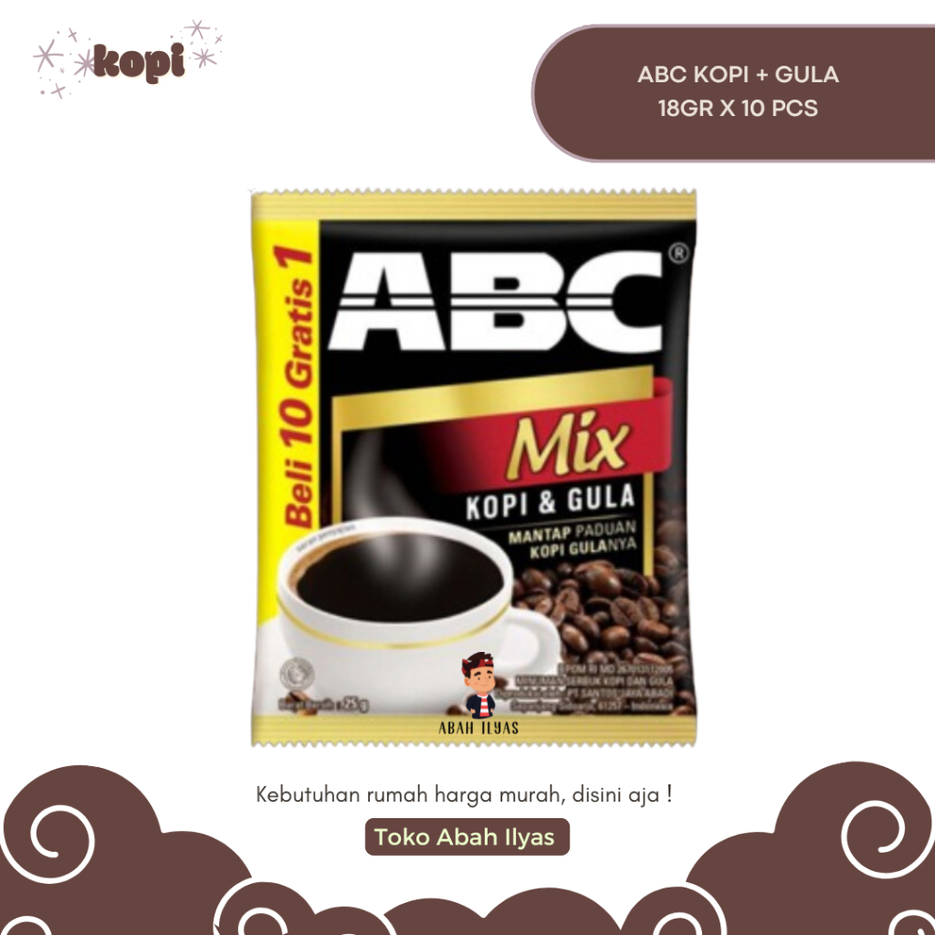 

Kopi ABC Mix Kopi Gula Sachet isi 10 Pcs