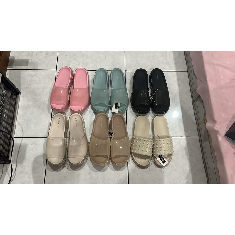 SANDAL SEPATU WANITA SILICON VINCCI IMPORT MALAYSIA PASTEL