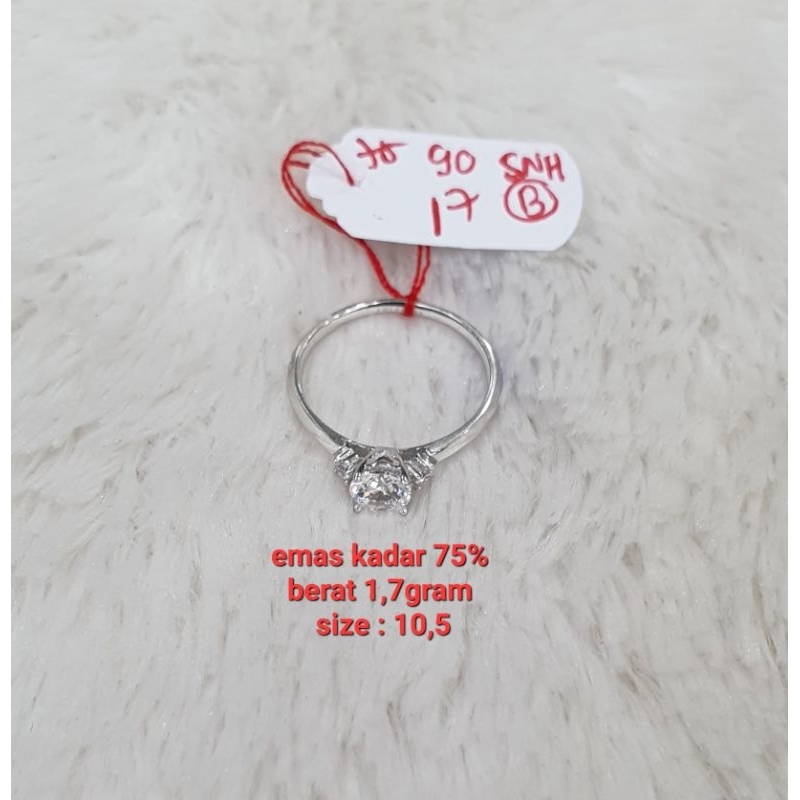 cincin italy 3ad whitegold emas kadar 75% berat 1,7gram size : 10,5