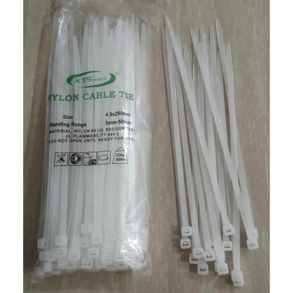 

Kabel ties 4.8x200mm Warna Putih Jual Per pcs