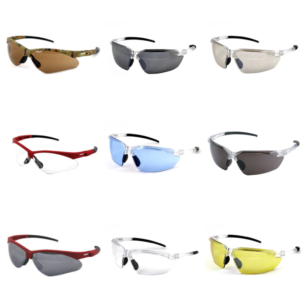Kacamata Safety Glass Steve&Leif CE EN166 UV400 ANSI Z87.1 ( Brown Clear Black Blue Silver Yellow / 
