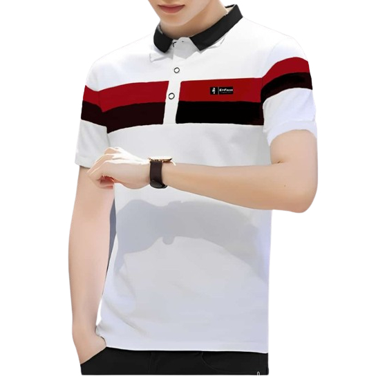 Kaos Kerah Pria Lengan Pendek Kekinian Baju Cowok Berkerah Kombinasi Tshir Style Korea Elfazza