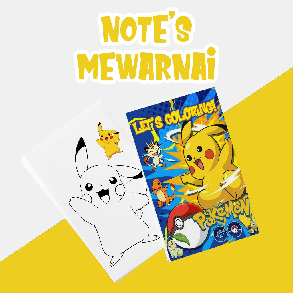 Buku Kecil Mewarnai Pokemon - Note Kecil Mewarnai Pokemon