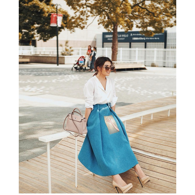 PATRICK OWEN - Blue Raba Denim Skirt