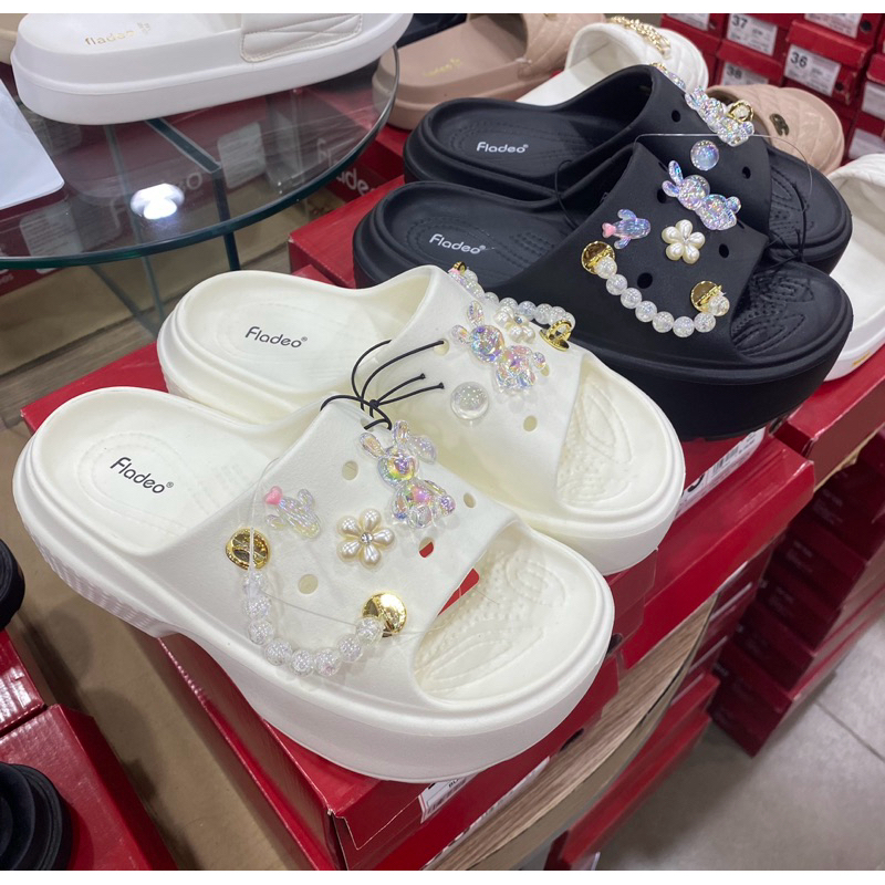 SANDAL WEDGES WANITA PHYLON FLADEO || KARET EMPUK