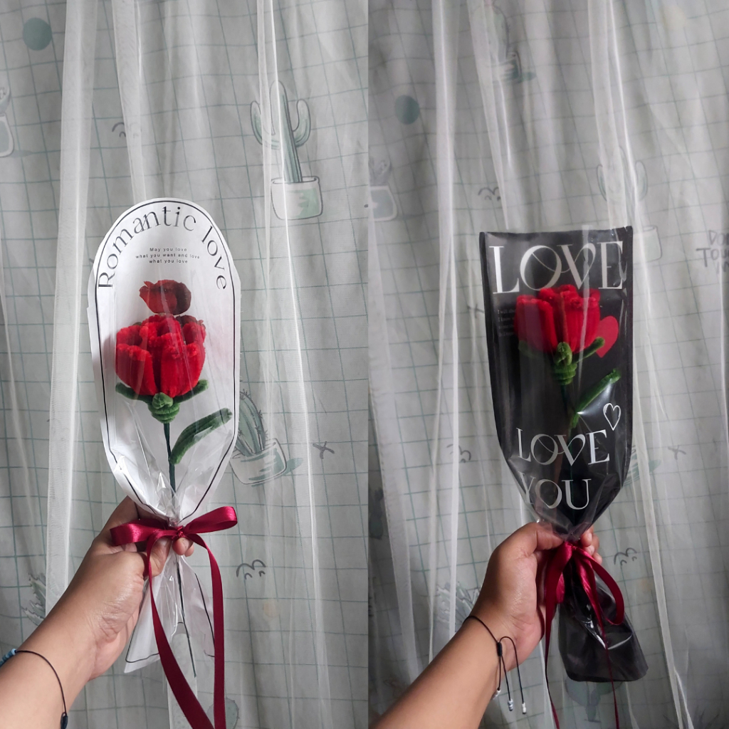 buket mawar | buket single flower | buket kawat bulu | buket hitam | buket putih | single bouquet | 