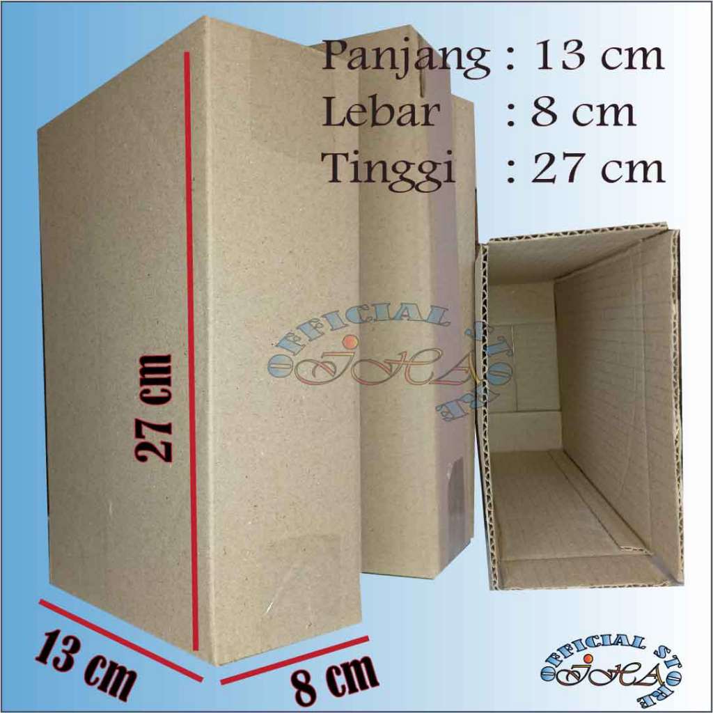 

Kardus ukuran 13x8x27 cm box packing karton box murah pembungkus paket dus packaging