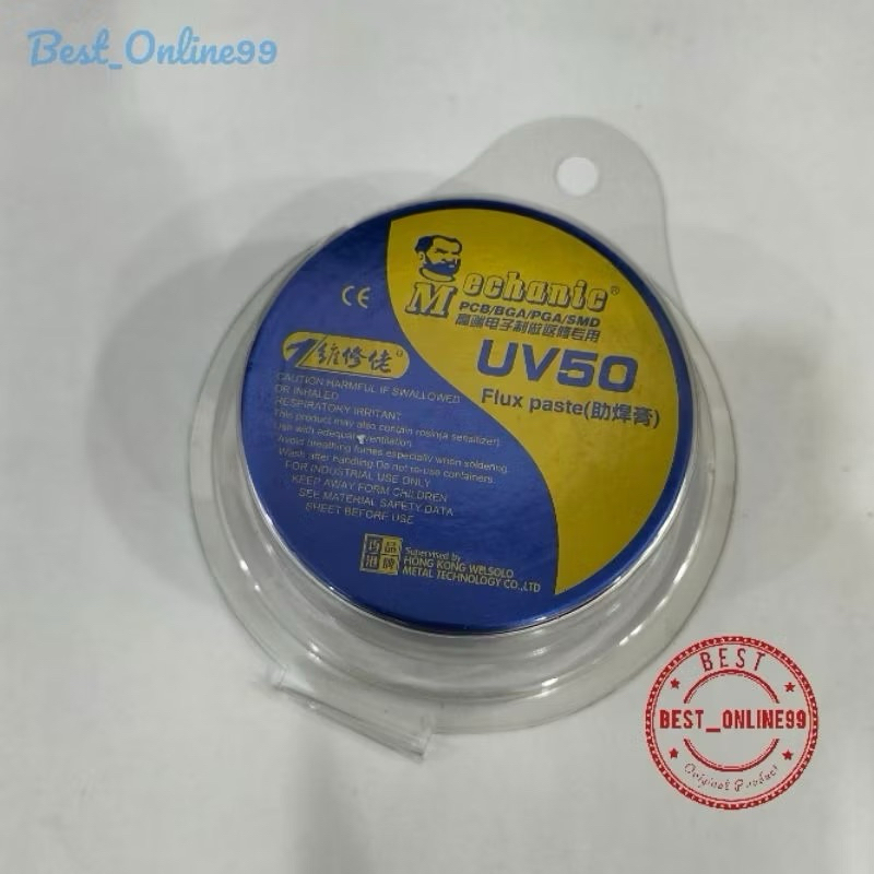 Flux Original Mechanic UV 50 Kaleng Alumunium Pasta Solder Minyak