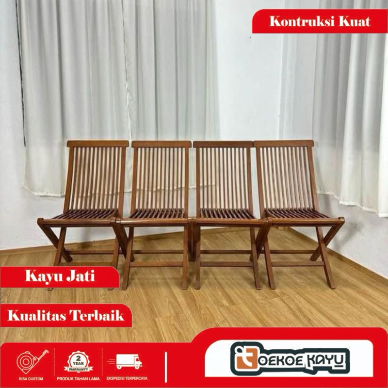 kursi lipat, kursi lipat kayu, kursi cafe, kursi taman, kursi lipat kayu jati paling laris