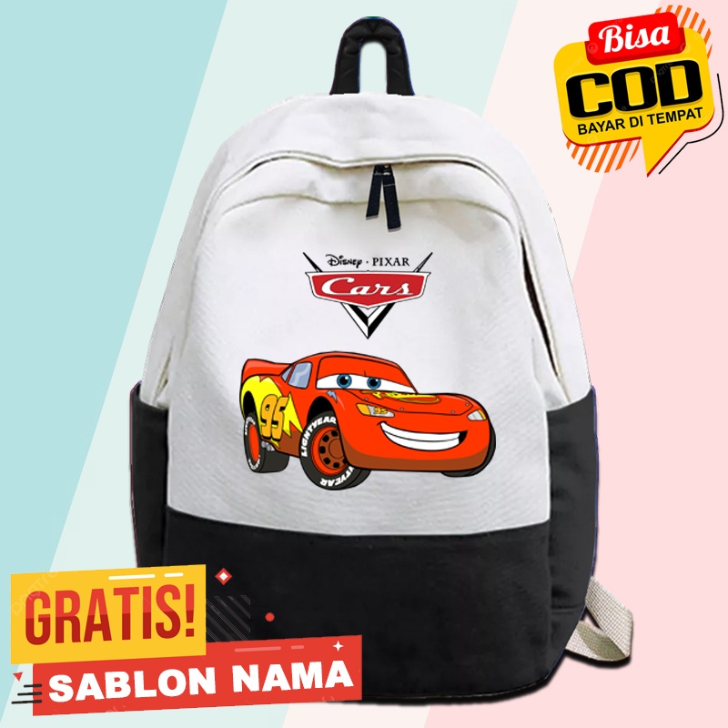 Tas Ransel Sekolah Anak / Tas Gendong Anak Sekolah Disney Lightning Mcqueen Cars