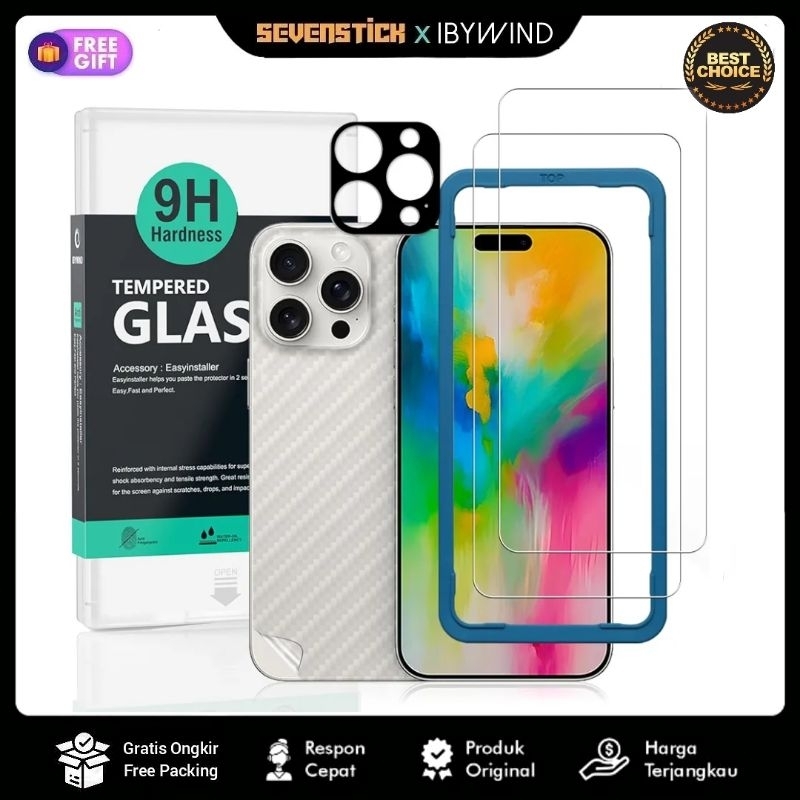 PROMO!! Ibywind Tempered Glass Iphone 13 14 15 16 Pro Max 12 11 Ip X XS XR 7 8 SE 2022 Original