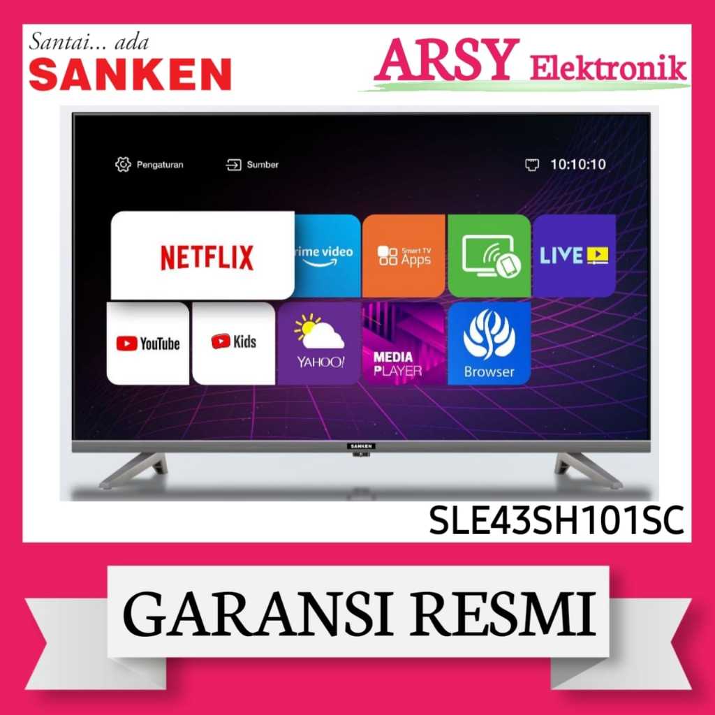 LED TV SANKEN SMART 43INC SLE43SH101SC/SANKEN LED TV SMART 43INC SLE43SH101SC GARANSI RESMI