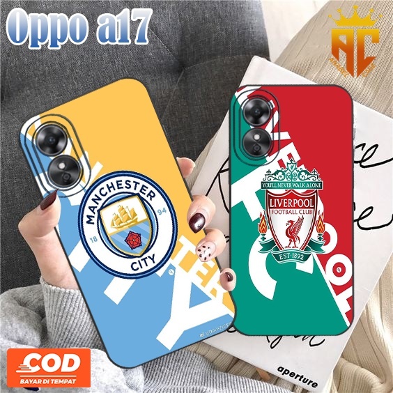 Softcase Macaron For OPPO A17 New - Motif Case Club Bola - Case bola - Case Kekinian - Case Terbaru 