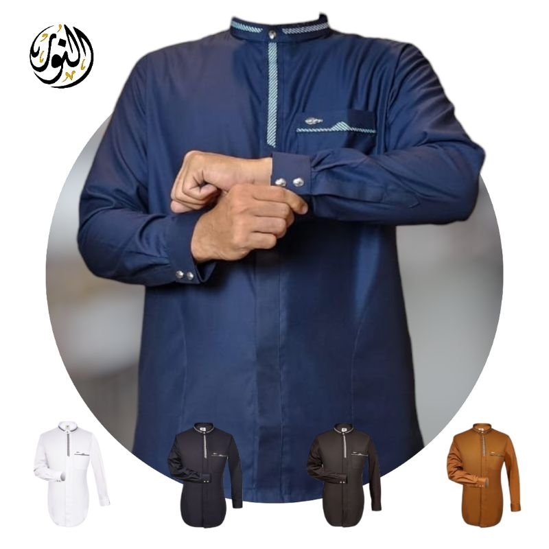 Koko Al Noor Model Faruq Lengan Panjang Manset | Koko Al Noor Dewasa | Koko AlNoor Pria Dewasa Lenga