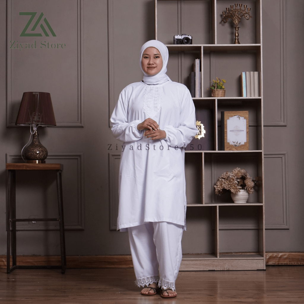 Gamis Setelan Celana Panjang Haji dan Umroh Renda