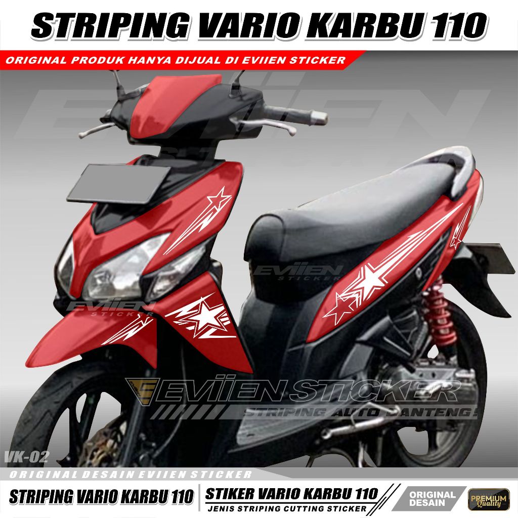 STIKER STRIPING VARIO KARBU 110 OLD STRIPING MOTIF BINTANG CUTTING STICKER