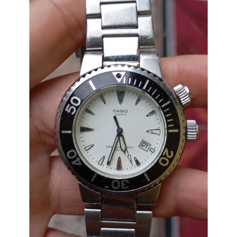 jam tangan casio MTD 1048 diver style second bekas ori minusan