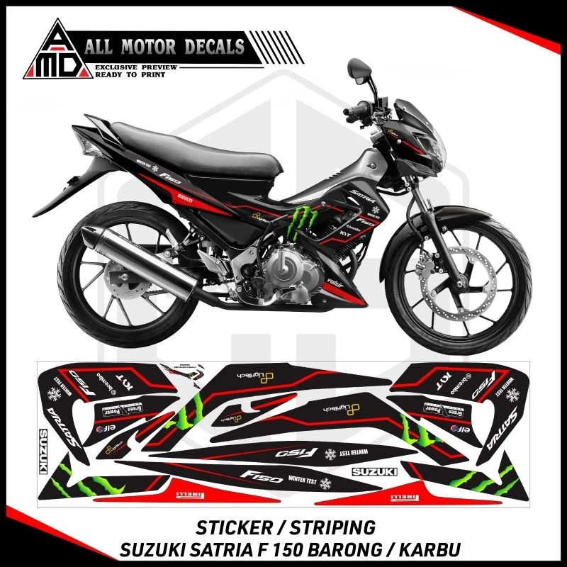 Striping Satria F 150 Barong Livery Winter Test / Sticker Suzuki Satria Barong Karbu / Decal Motor S