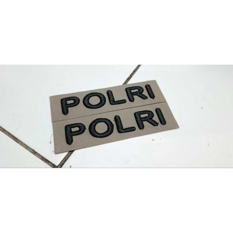 bordir timbul polri dan nama