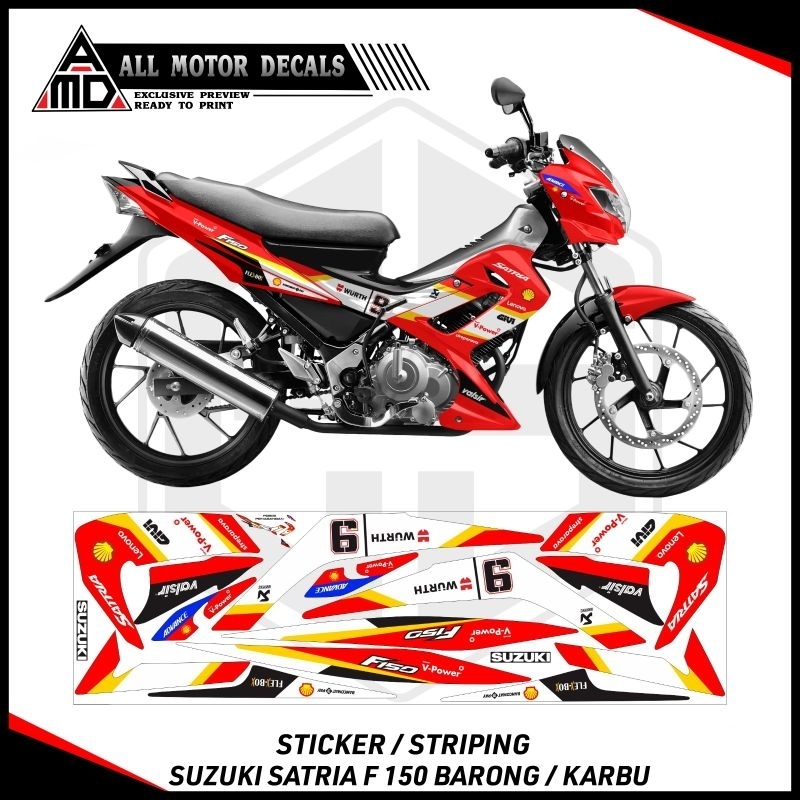 Sticker Suzuki Satria F 150 Barong Grafis Shell / Striping Satria Barong / Decal Satria Fu 150 Baron