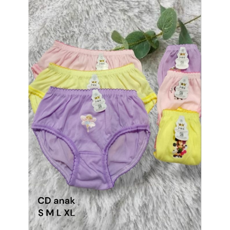 6 pcs PMR CD anak Cewek // Celana dalam anak tanggung perempuan usia 3-13 tahun size S M L XL