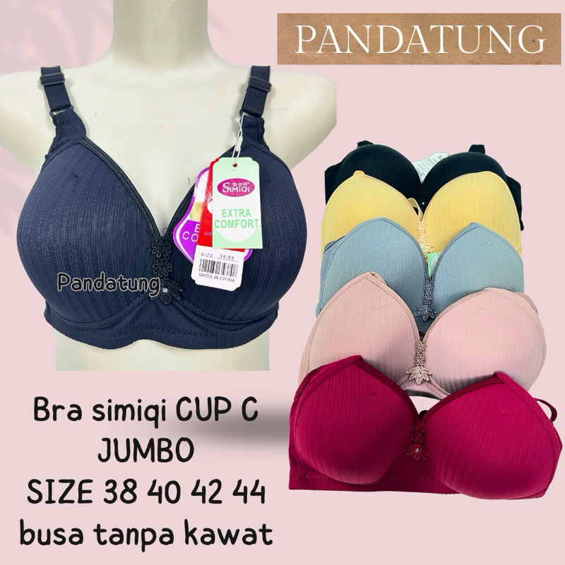 BH sport bra super jumbo big size 38 40 42 44 kait 3 tali besar katun spon tanpa kawat busa tipis ek