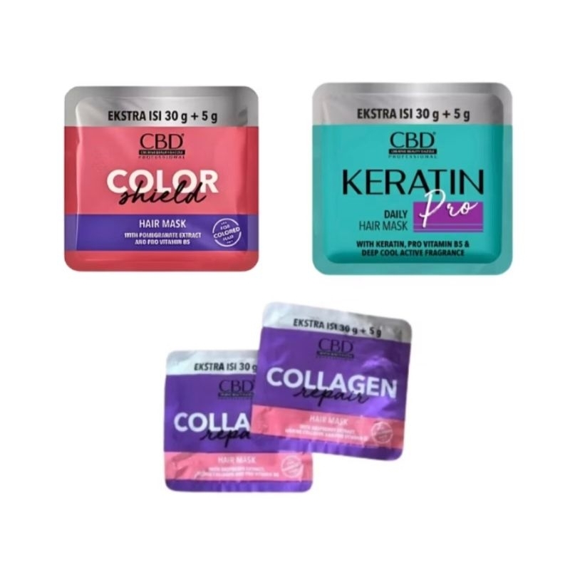 CBD HAIR MASK SACHET KERATIN/COLLAGEN/COLOR SHIELD CBD MASKER RAMBUT SACHET