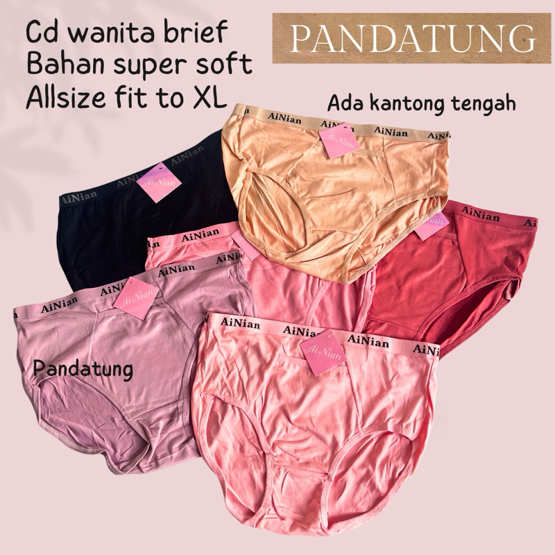 celana dalam cd wanita tommy dewasa karet brief warna SOFT PASTEL muda terang ukuran M L XL ALLSIZE 