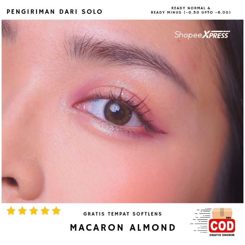 JUAL SOFTLENS SOLO MACARON ALMOND BROWN 14,5MM (-0.50 upto -6.00) SOFTLENS SOLO