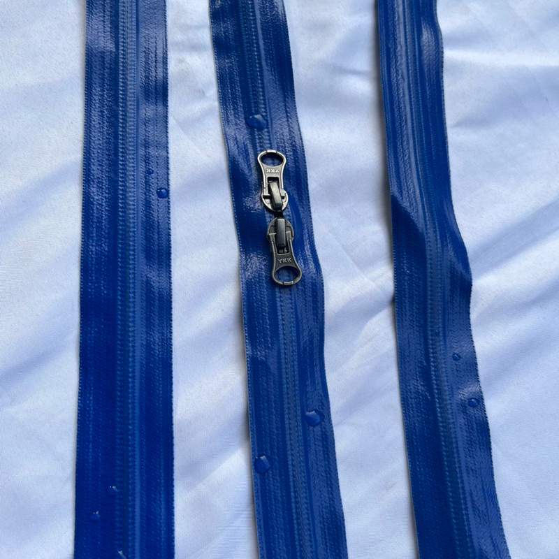 Resleting Anti Air / Zipper Waterproof YKK No.5 @harga/meter. Warna Biru | Sleting Tas / Jacket