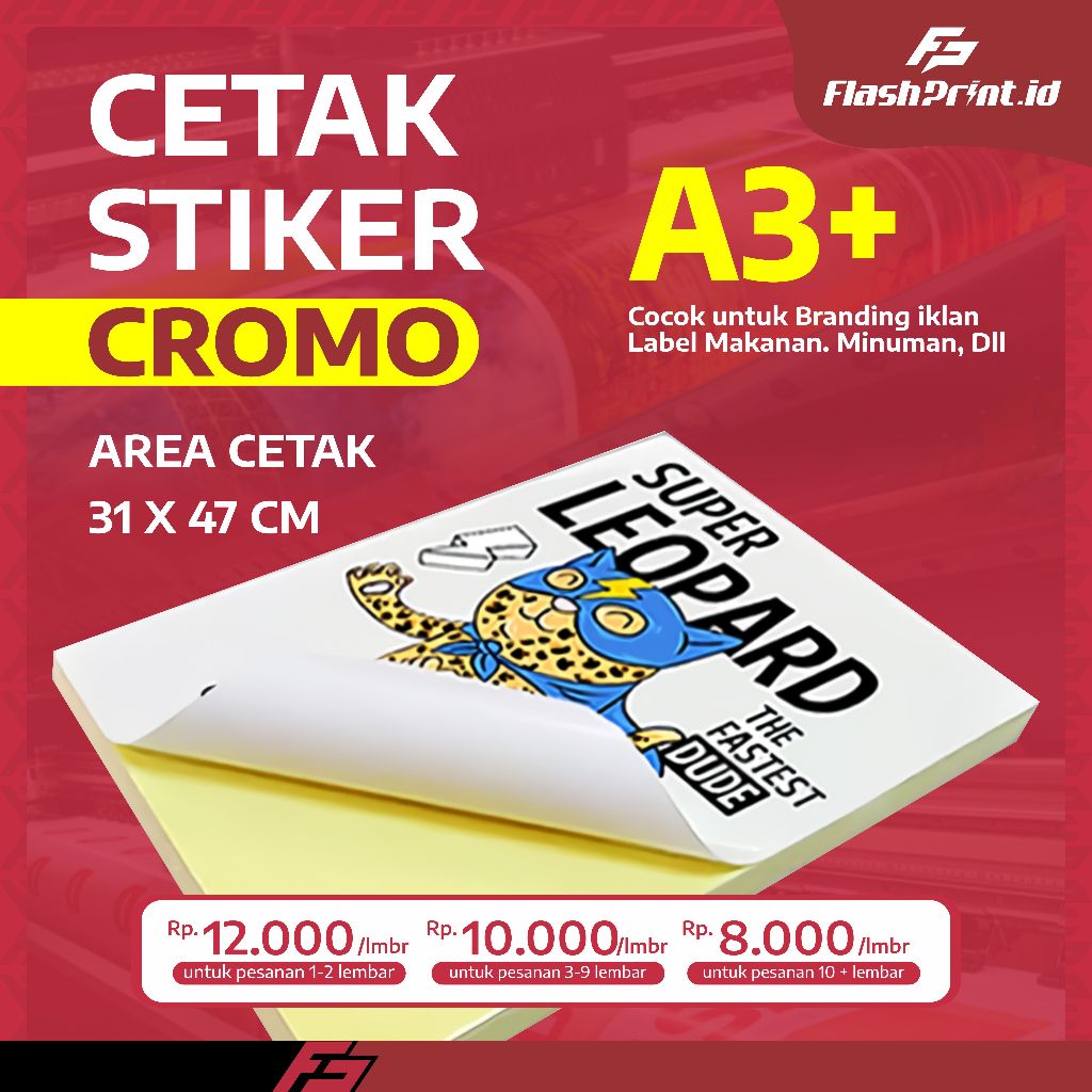 

CETAK STIKER CHROMO A3 MURAH / CETAK STIKER LABEL KEMASAN MAKANAN MINUMAN MURAH