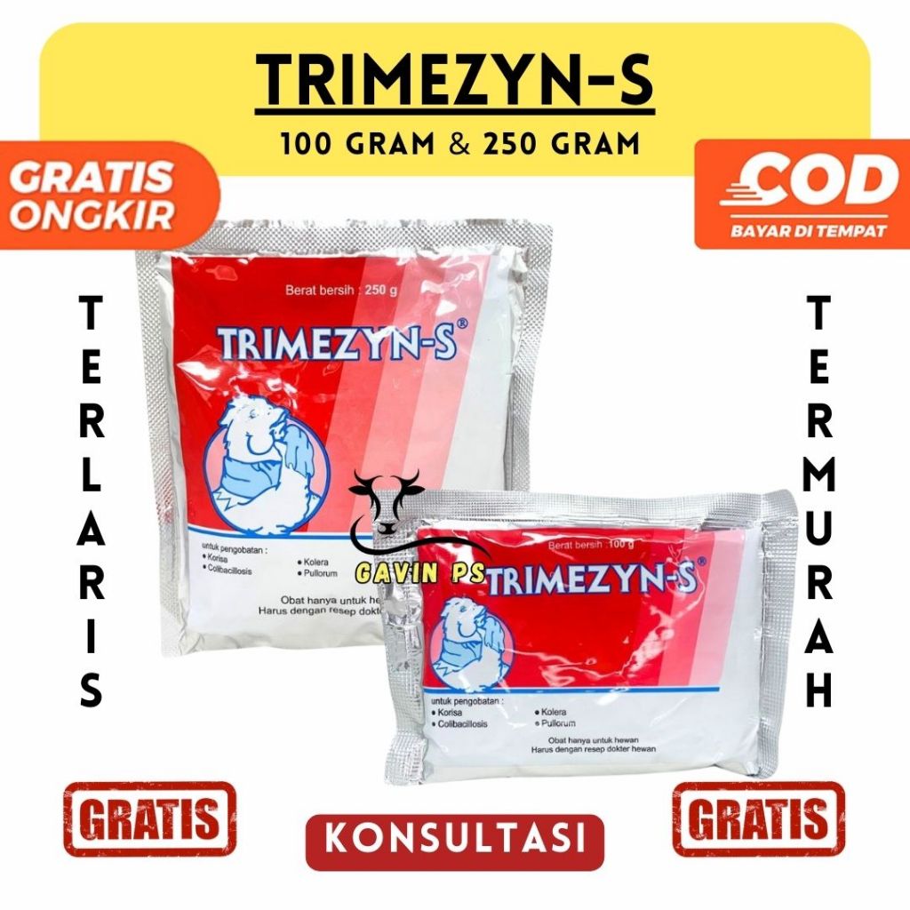 Trimezyn-S 100 GRAM & Trimezyn-S 250 GRAM - Medion Obat Sistem Pernafasan Ayam