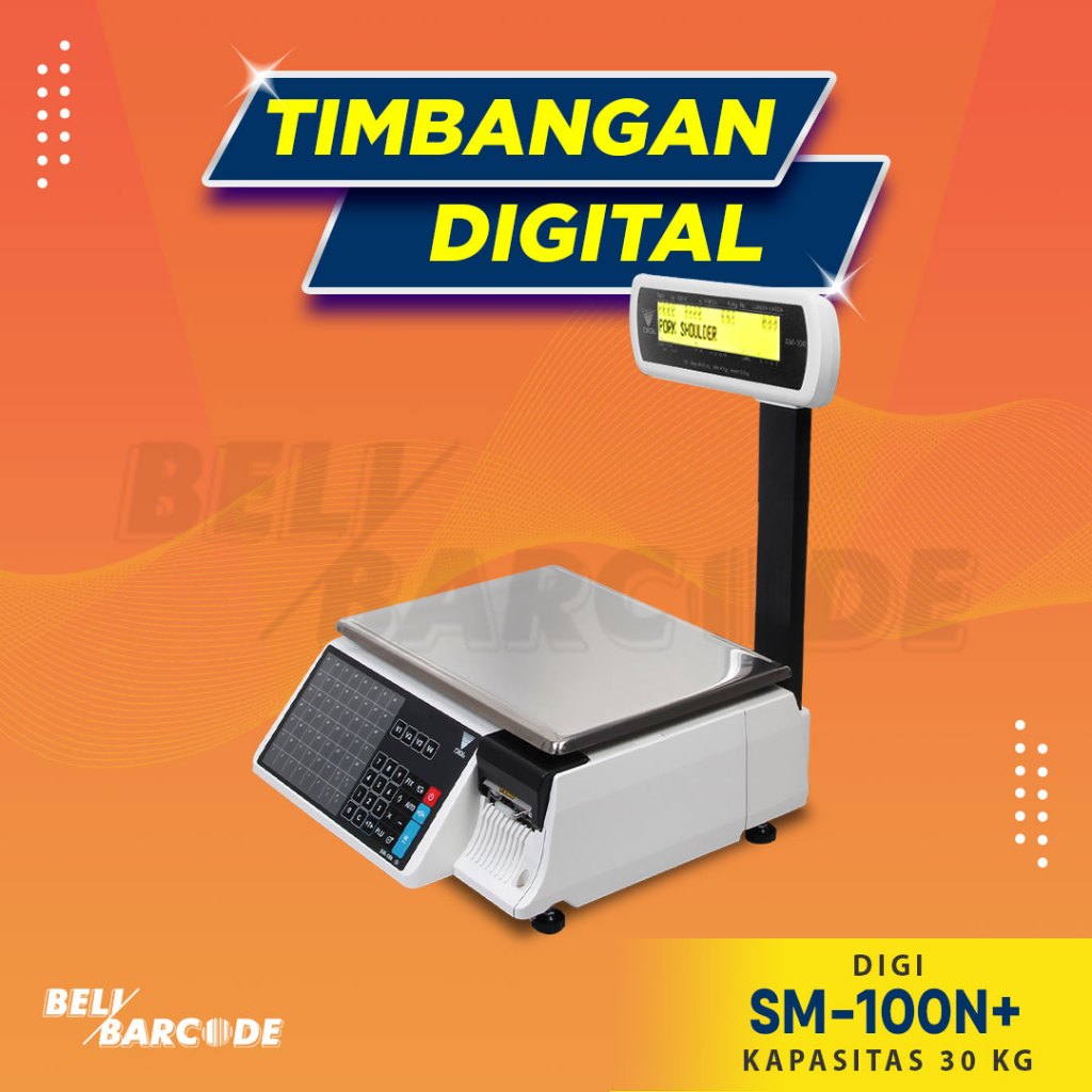 DIGI SM100N Plus Timbangan Digital Scale Cetak Label Barcode SM 100 N Timbang Buah Sayur SM 100N