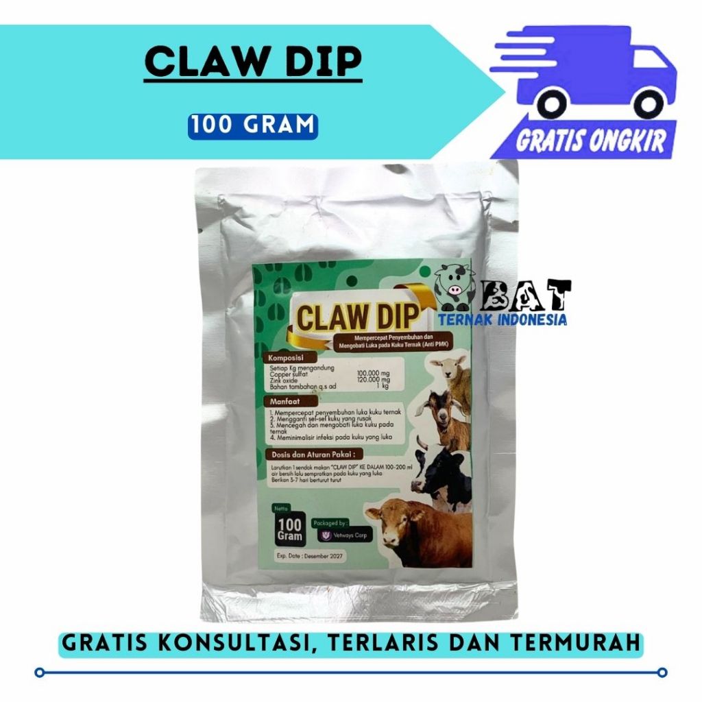CLAW DIP 100 GRAM - Obat Kuku Sapi - Mengobati Luka Kuku Teracak & Kulit Sapi