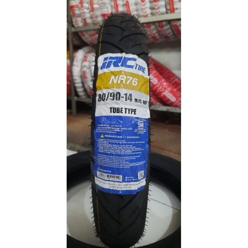 Ban Luar IRC NR76 TUBETYPE 80/90 Ring 14 Ban Belakang Mio, FINO / Ban Depan Beat, Vario
