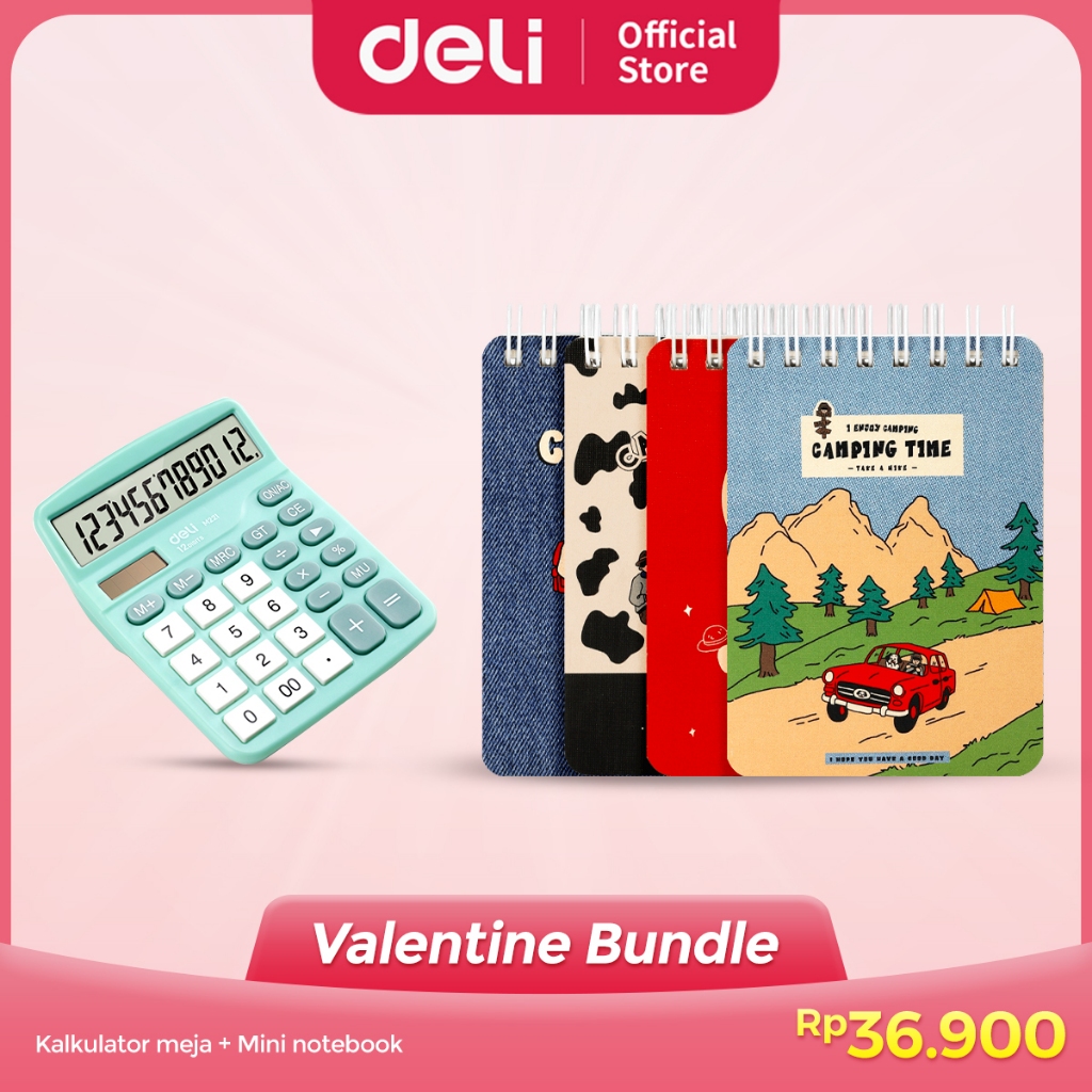 

PAKET Deli Edisi Valentine / 1 Kalkulator, 1 Buku Tulis Catatan 100 Lembar / VAL2025-03