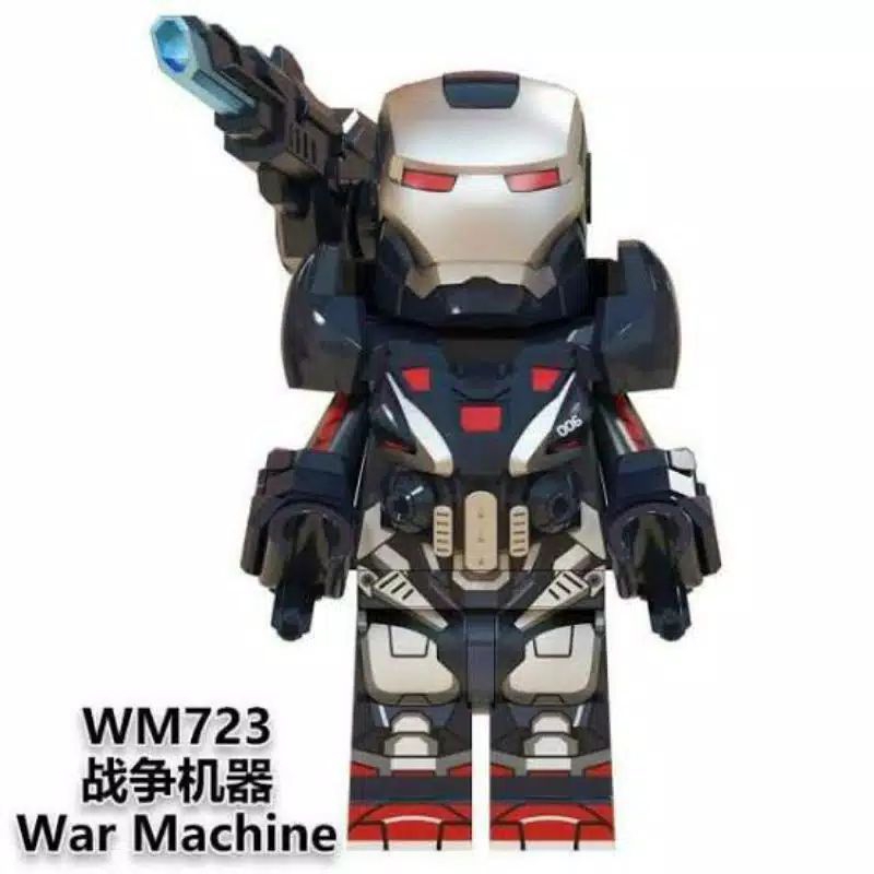 Mainan Merakit KECIL Iron Man War Machine brick balok susun mini action figure ironman blue biru alg