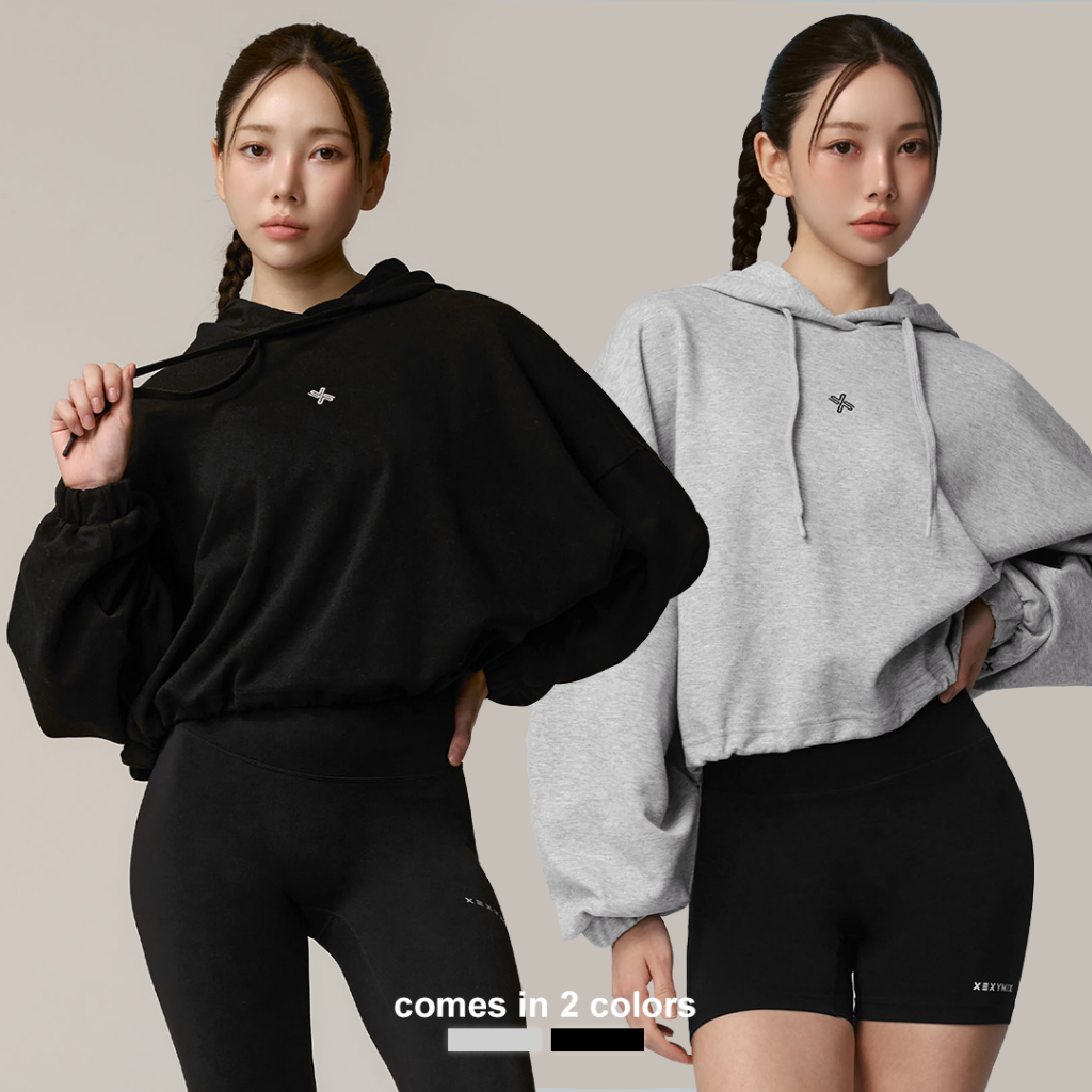 XEXYMIX Fine Cotton Loose Fit Cropped Hoodie Olahraga - XFK1TL1103